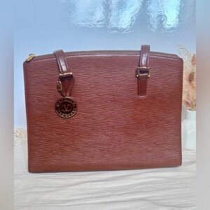 Valentino Garavani Brown Leather Tote Shoulder Bag Gold Hardware